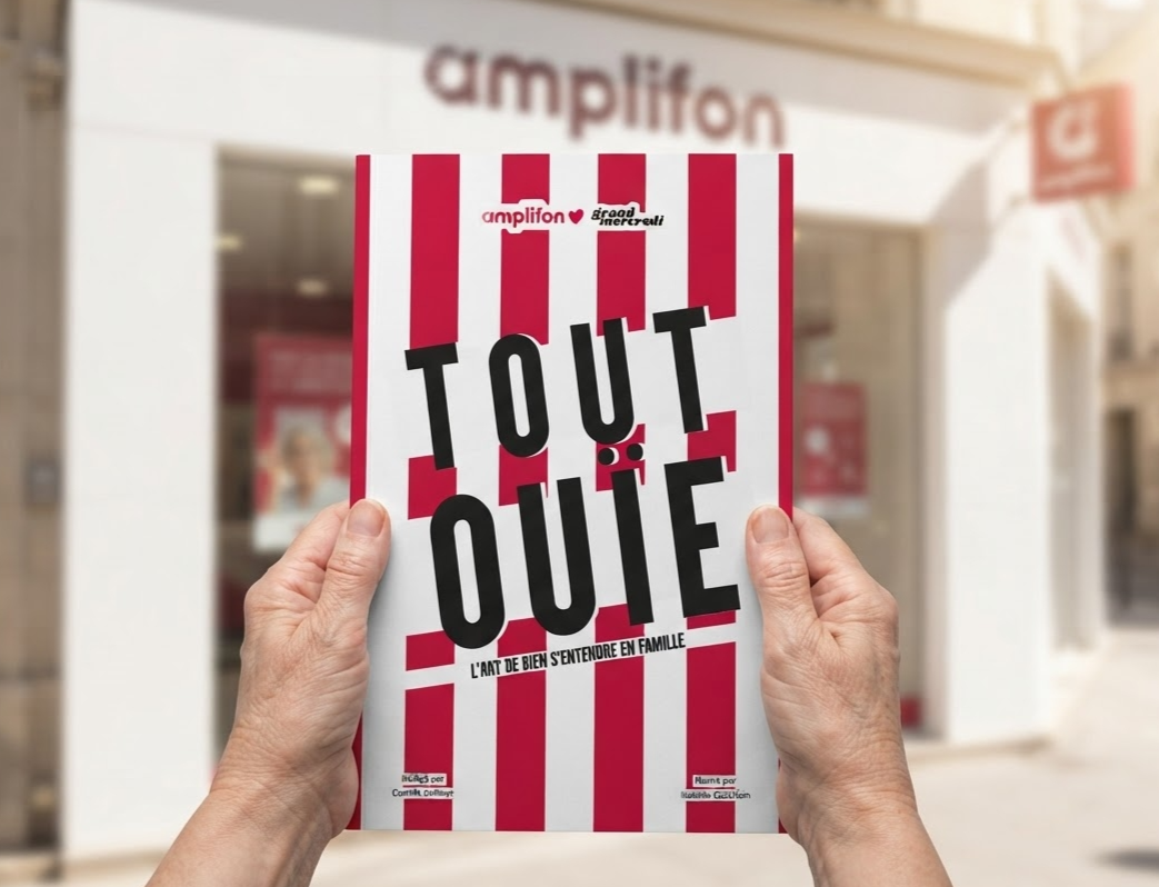 La bande dessinée Tout ouïe devant un centre Amplifon